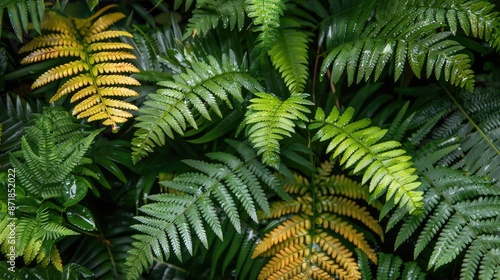 Whimsical fern leaves background natural