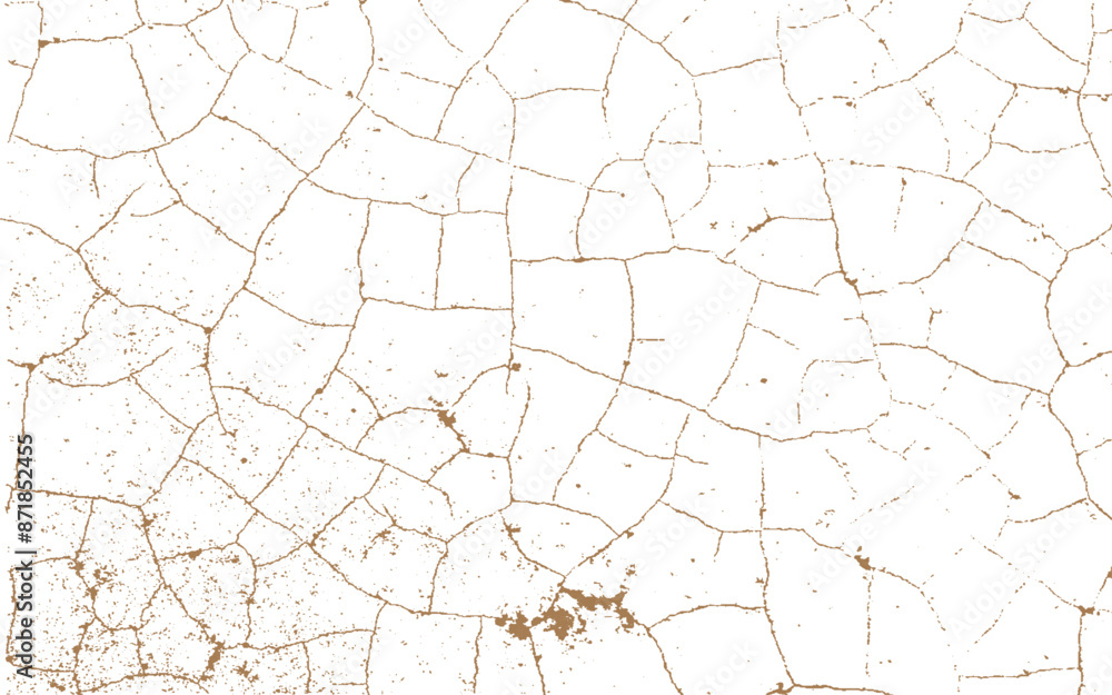 Obraz premium Grunge vector texture overlay illustration over any design to create grungy vintage effect and depth. Cracked earth desert texture. Cracked earth, desert texture abstract vector background.