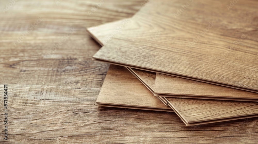 Fototapeta premium Light brown laminate covering on carpentry background