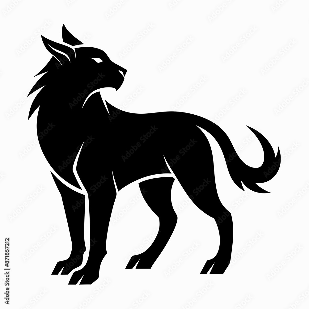 Animal logo icon black shape white background Animal logo icon black shape white background