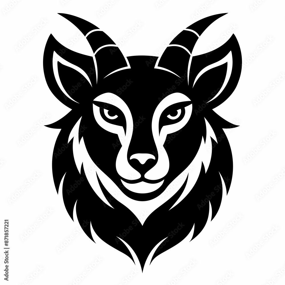 Fototapeta premium Animal logo icon black shape white background