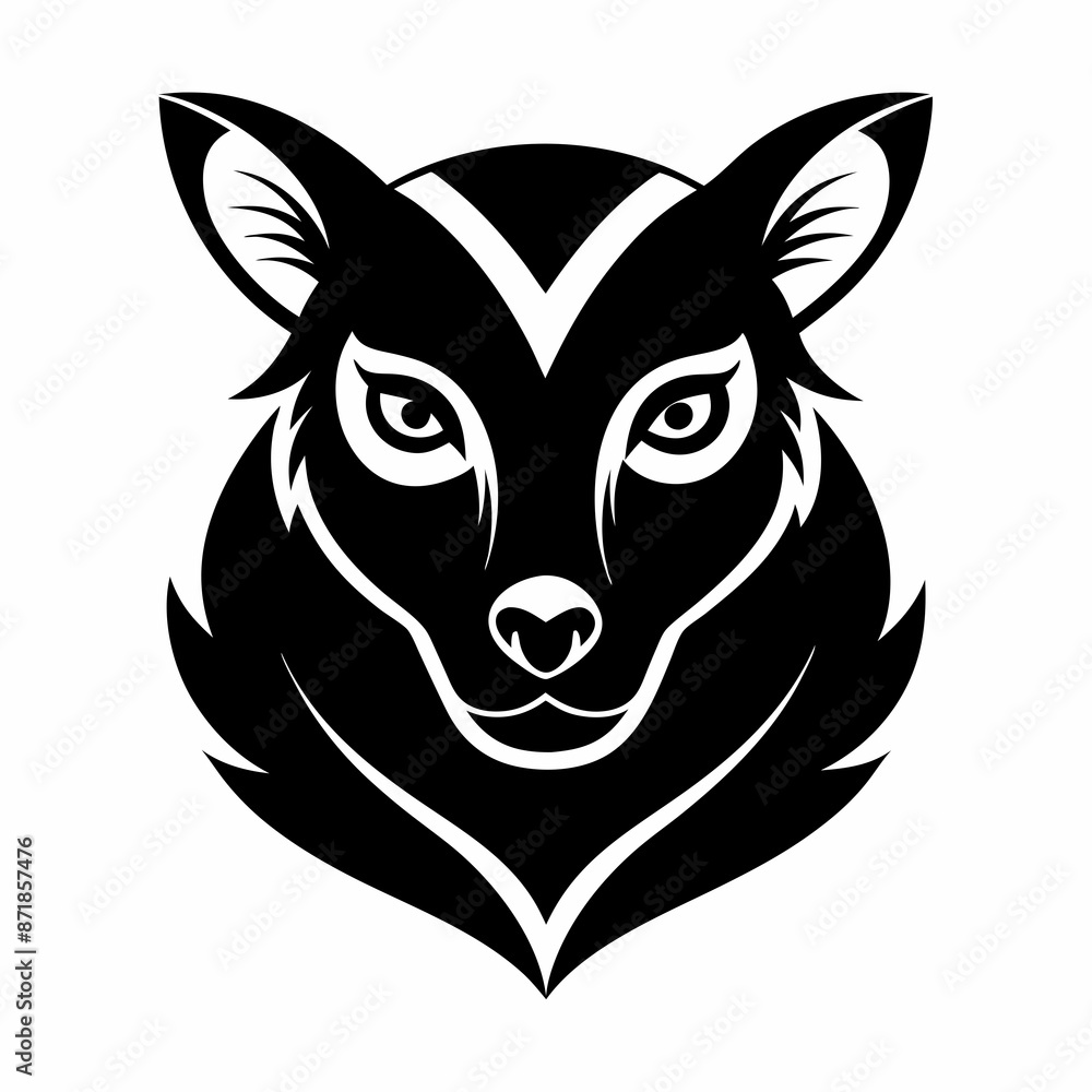 Animal logo icon black shape white background