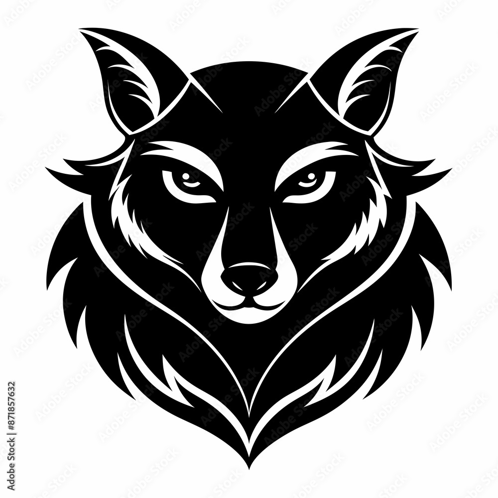 Animal logo icon black shape white background Animal logo icon black shape white background