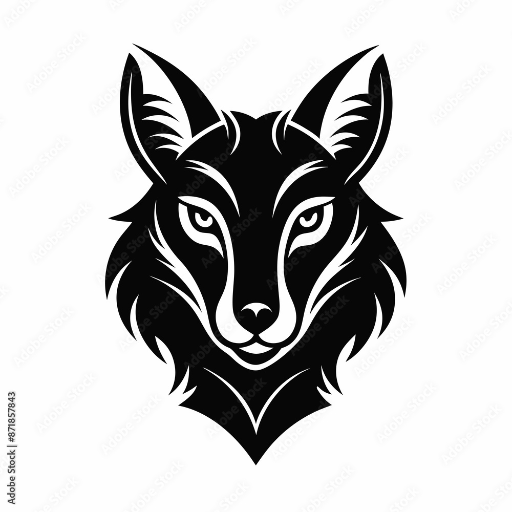 Obraz premium Animal logo icon black shape white background