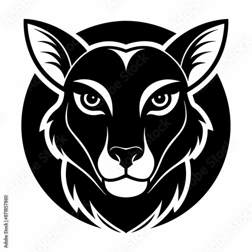 Animal logo icon black shape white background