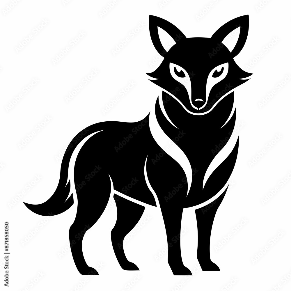 Fototapeta premium Animal logo icon black shape white background