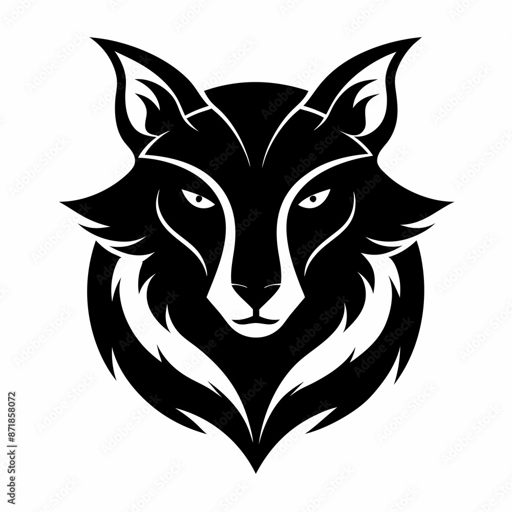 Animal logo icon black shape white background Animal logo icon black shape white background