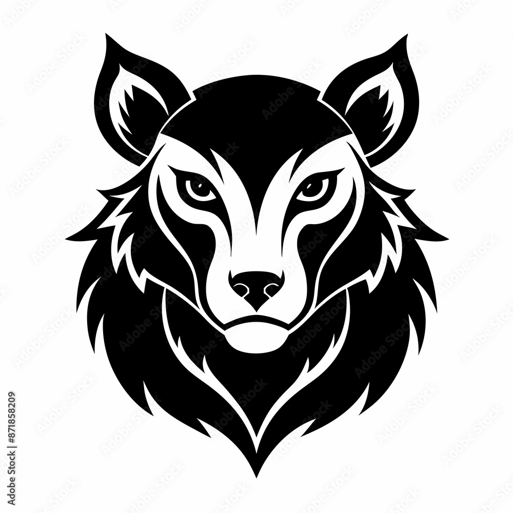 Fototapeta premium Animal logo icon black shape white background