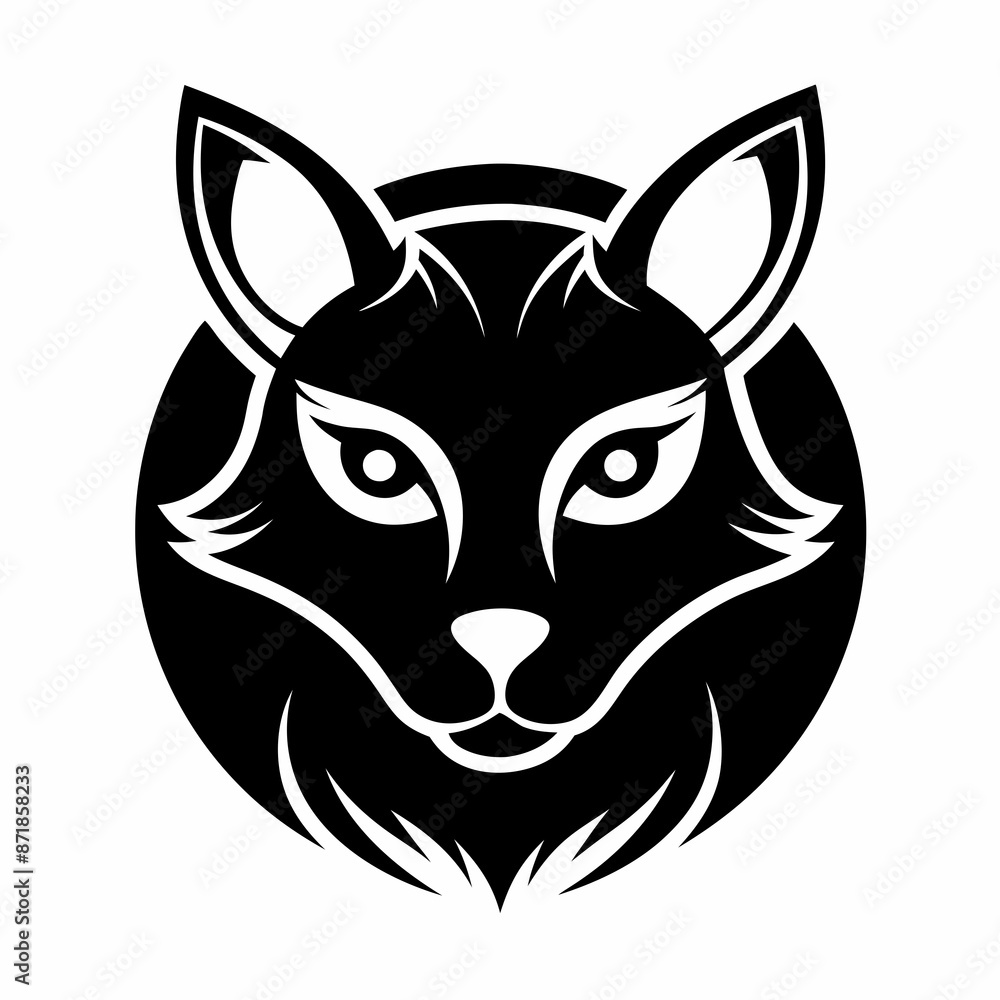 Animal logo icon black shape white background Animal logo icon black shape white background