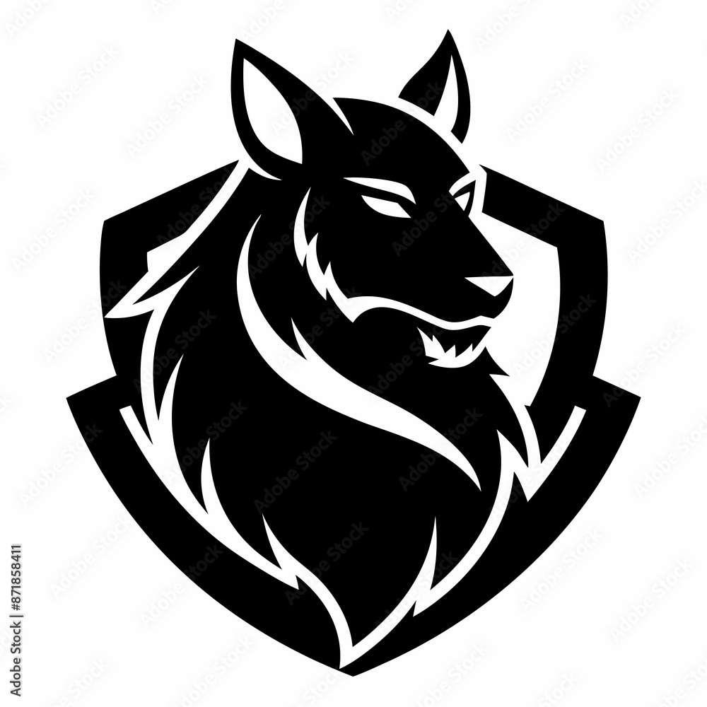 Animal logo icon black shape white background Animal logo icon black shape white background