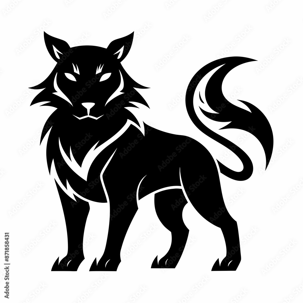 Obraz premium Animal logo icon black shape white background