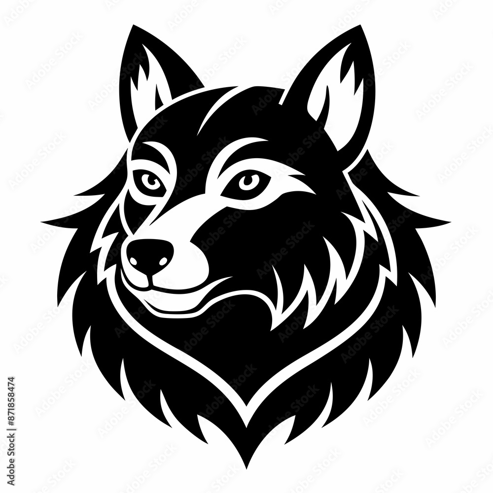 Obraz premium Animal logo icon black shape white background