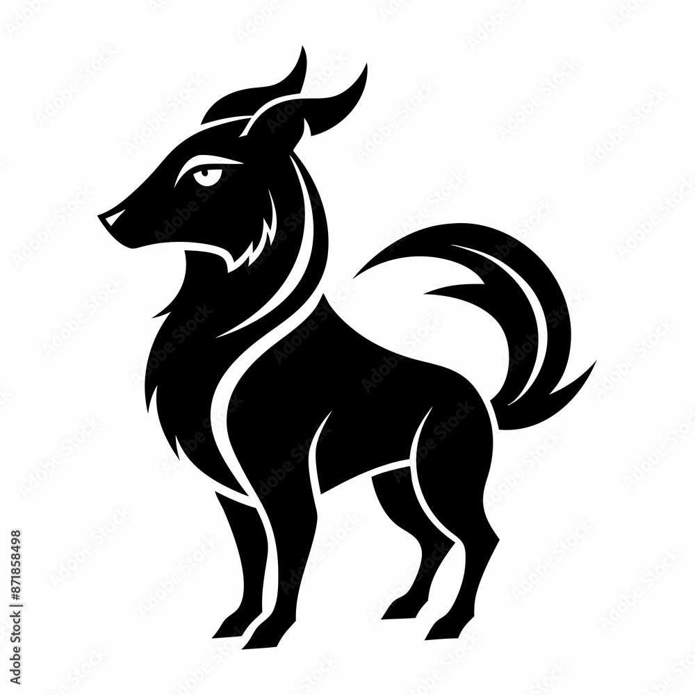 Fototapeta premium Animal logo icon black shape white background