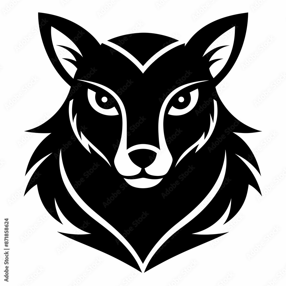 Animal logo icon black shape white background Animal logo icon black shape white background