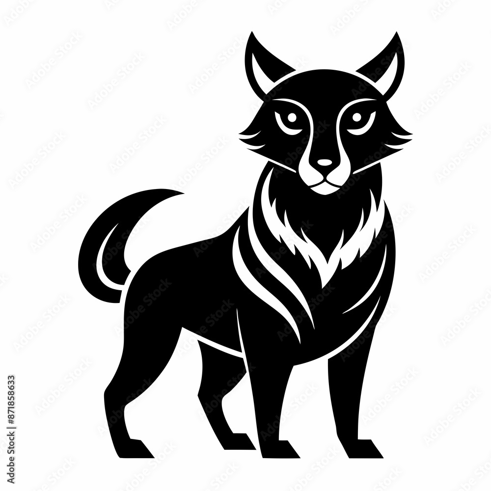 Fototapeta premium Animal logo icon black shape white background