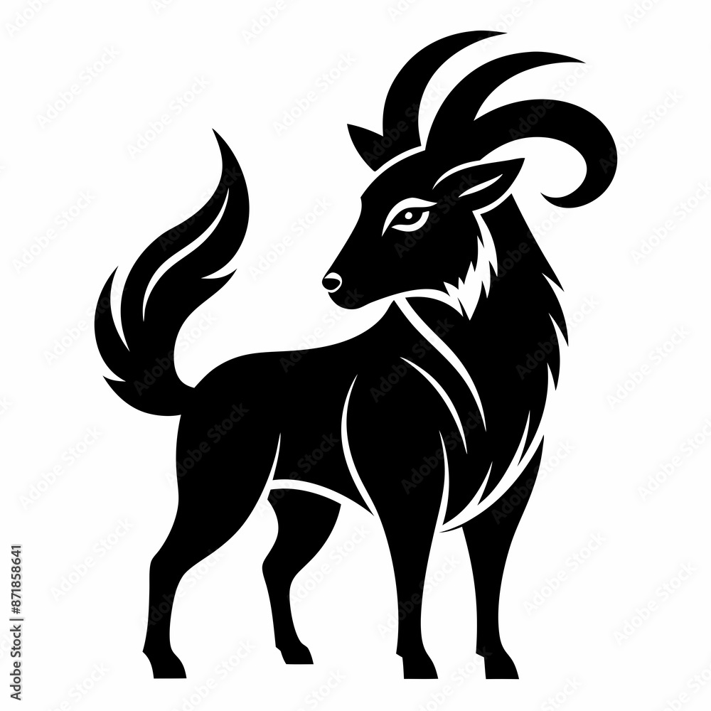 Fototapeta premium Animal logo icon black shape white background