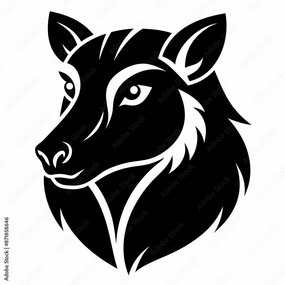 Animal logo icon black shape white background Animal logo icon black shape white background