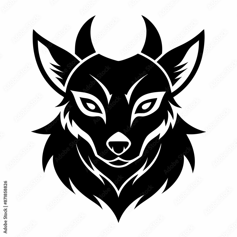 Animal logo icon black shape white background Animal logo icon black shape white background