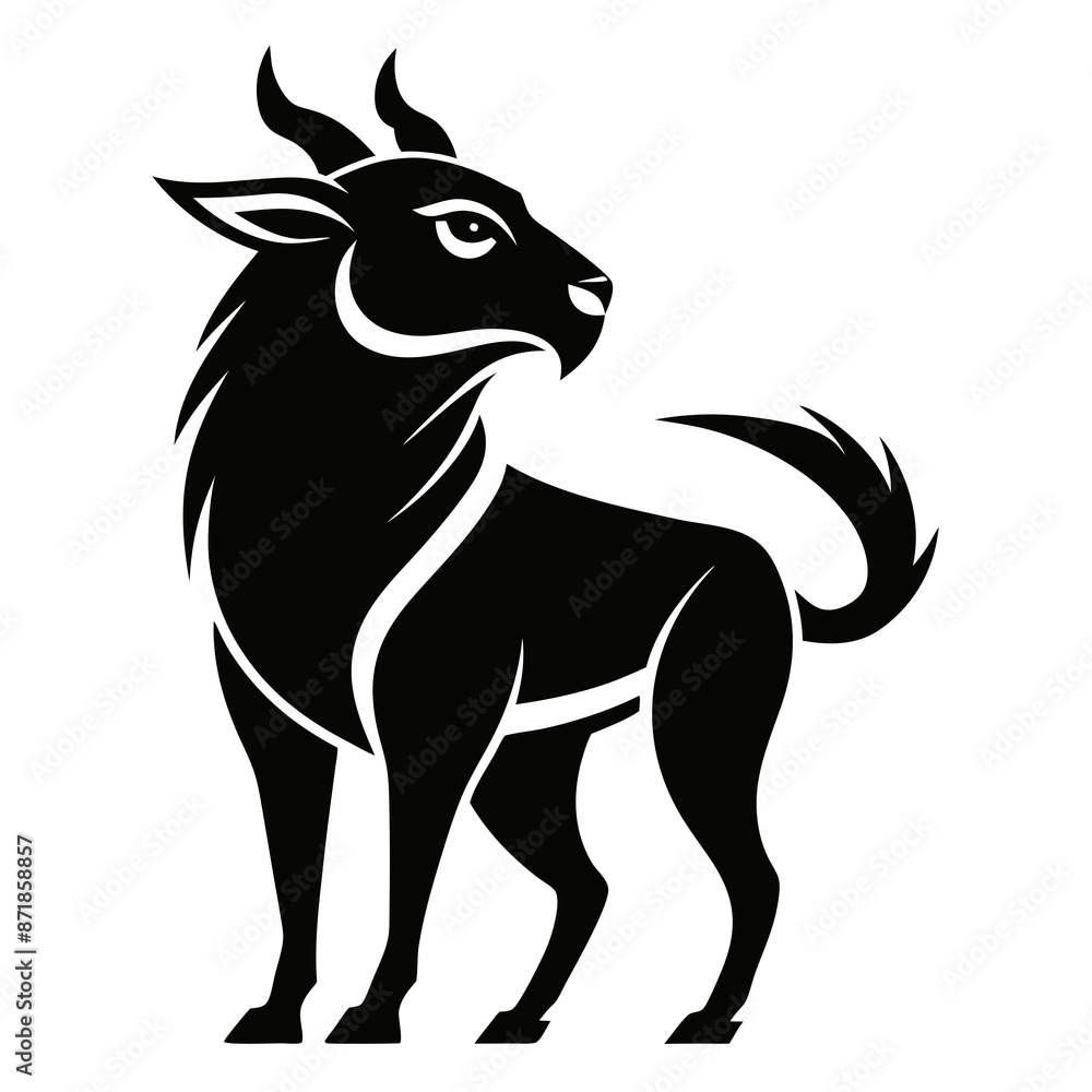 Fototapeta premium Animal logo icon black shape white background