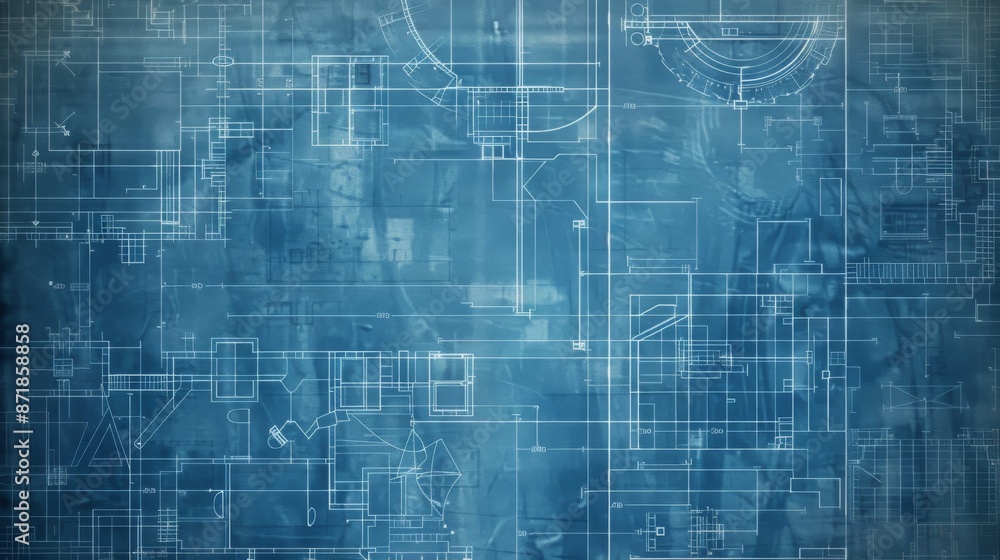Abstract blueprint background texture. Engineering drawing. Parts for industrial construction Abstract blueprint background texture. Engineering drawing. Parts for industrial construction