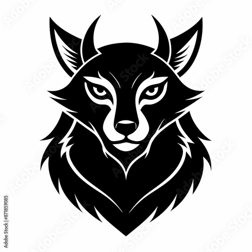 Animal logo icon black shape white background