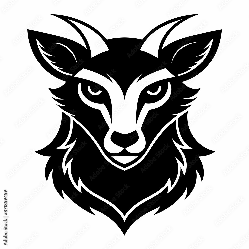 Fototapeta premium Animal logo icon black shape white background