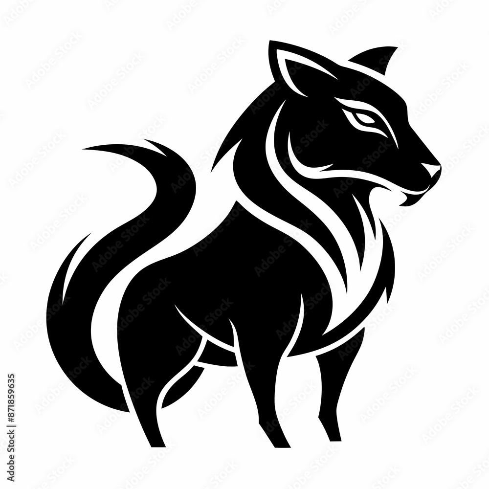 Obraz premium Animal logo icon black shape white background