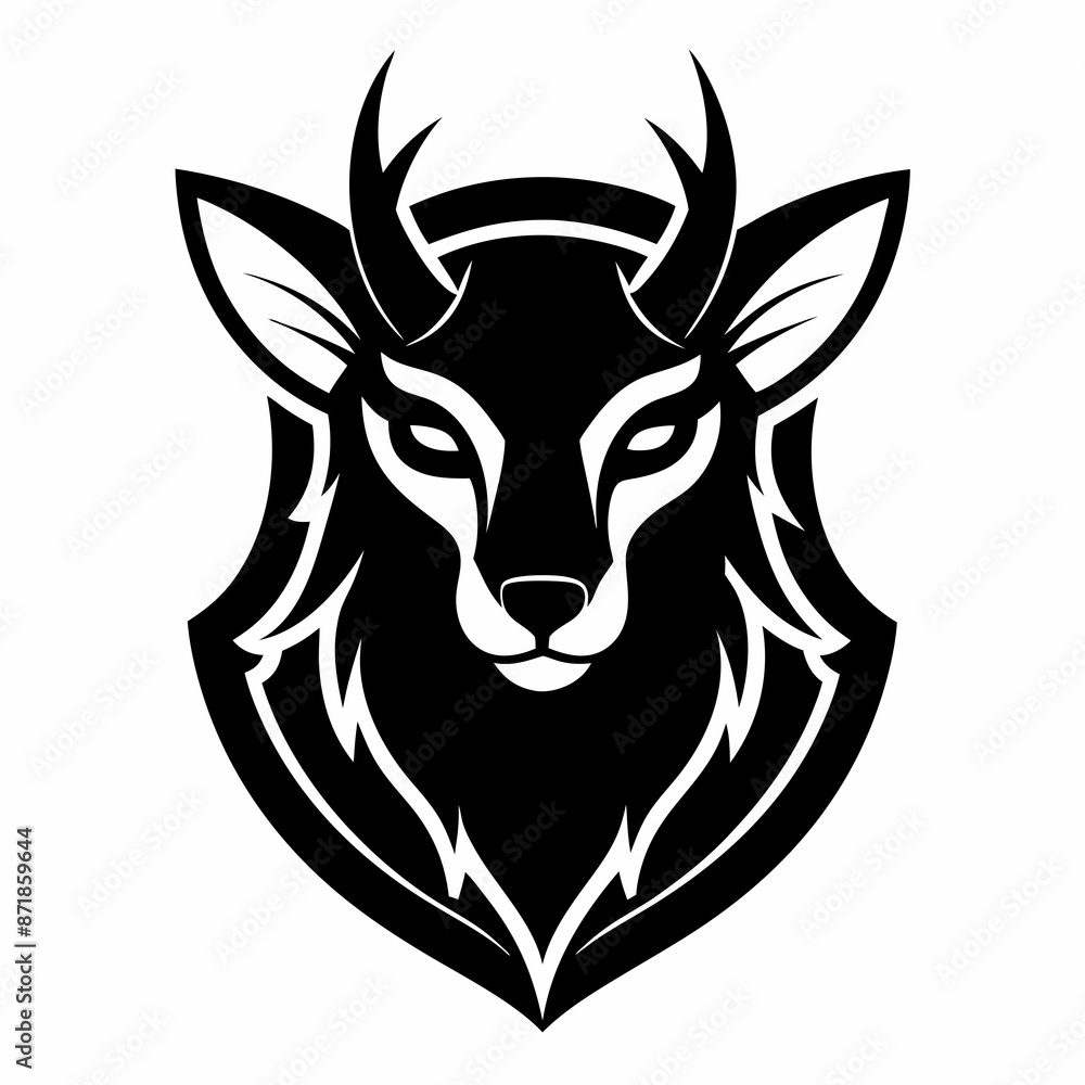 Fototapeta premium Animal logo icon black shape white background