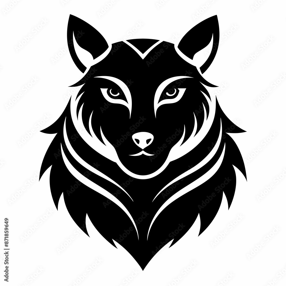 Animal logo icon black shape white background Animal logo icon black shape white background