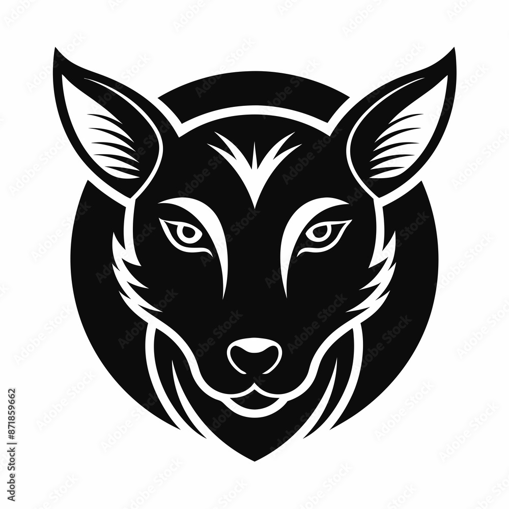 Animal logo icon black shape white background Animal logo icon black shape white background