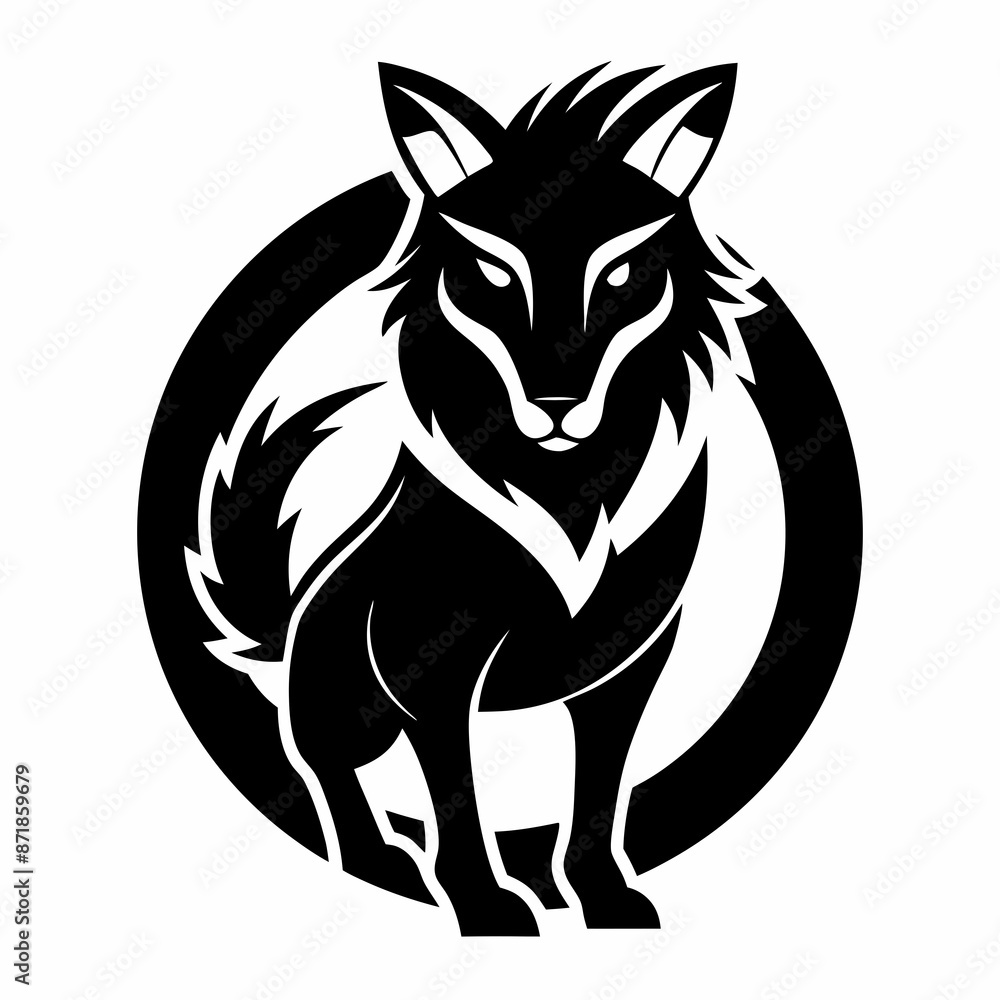 Animal logo icon black shape white background Animal logo icon black shape white background