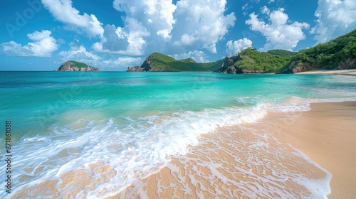 Sun-kissed beach with turquoise waters