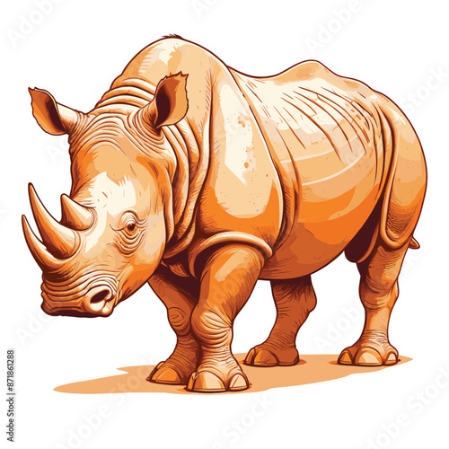 Hand Drawn Rhino Vector Illustration