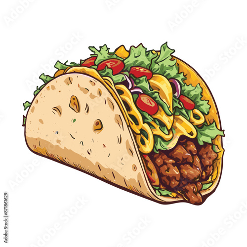 Hand Drawn Taco Vector Tacos Illustration
