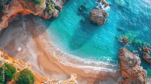Sun-kissed beach with turquoise waters