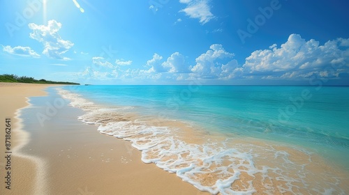 Sun-kissed beach with turquoise waters