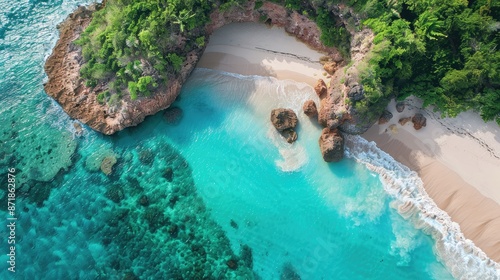 Sun-kissed beach with turquoise waters