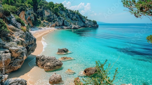 Sun-kissed beach with turquoise waters