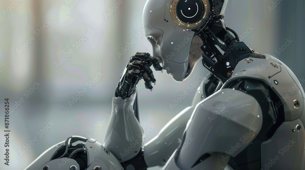 Fototapeta premium Write a dialogue between a human and an AI exploring the concept of morality