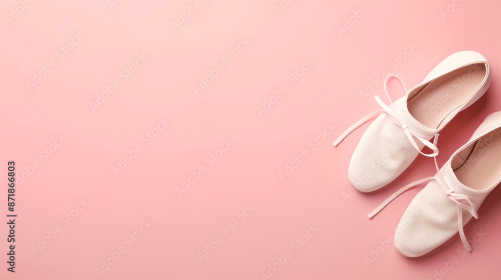 ballet shoes on pink background ballet shoes on pink background