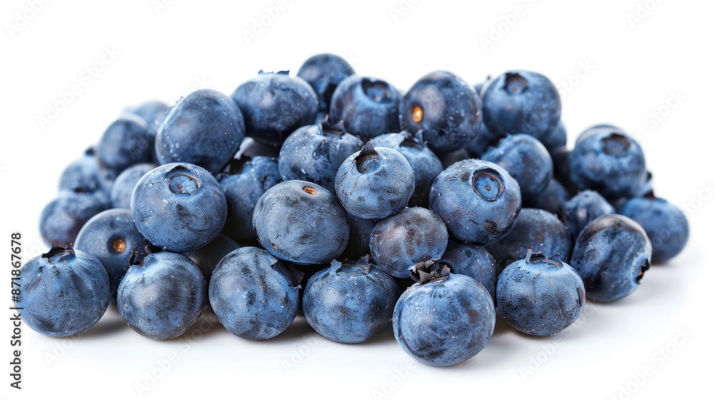 Fresh blueberries isolated against white background Fresh blueberries isolated against white background