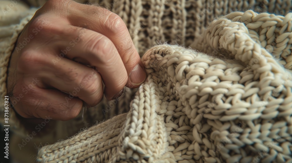 Repairing holes in a wool cardigan