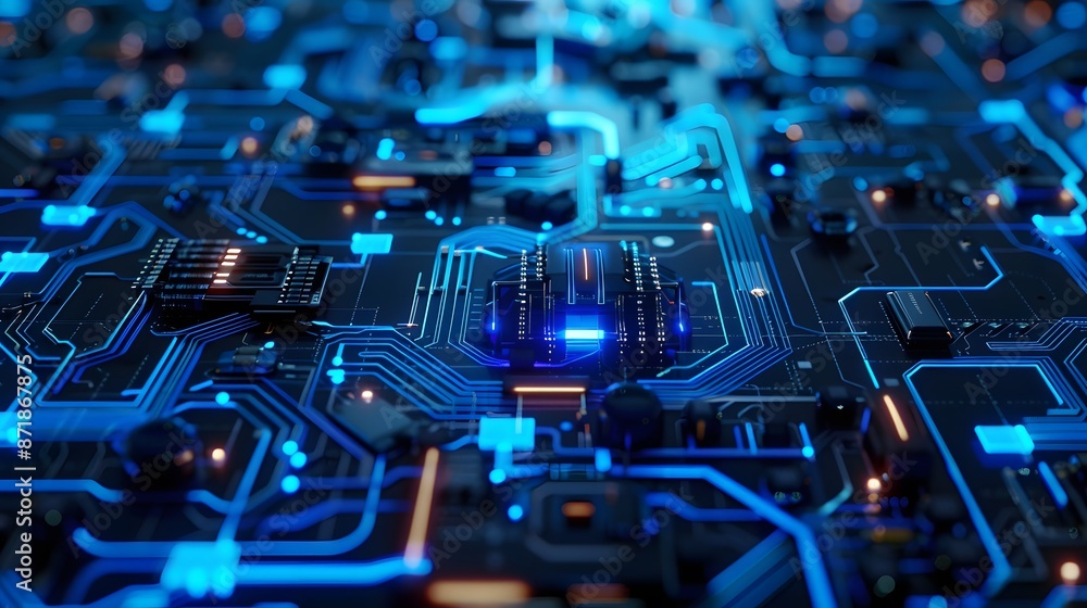 Futuristic blue background with lines circuit electronics. Futuristic blue background with lines circuit electronics.