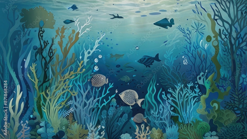 Fototapeta premium coral reef with fishes