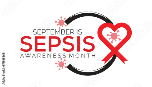 Sepsis Awareness Month is observed every year on September. banner design template Vector illustration background design.