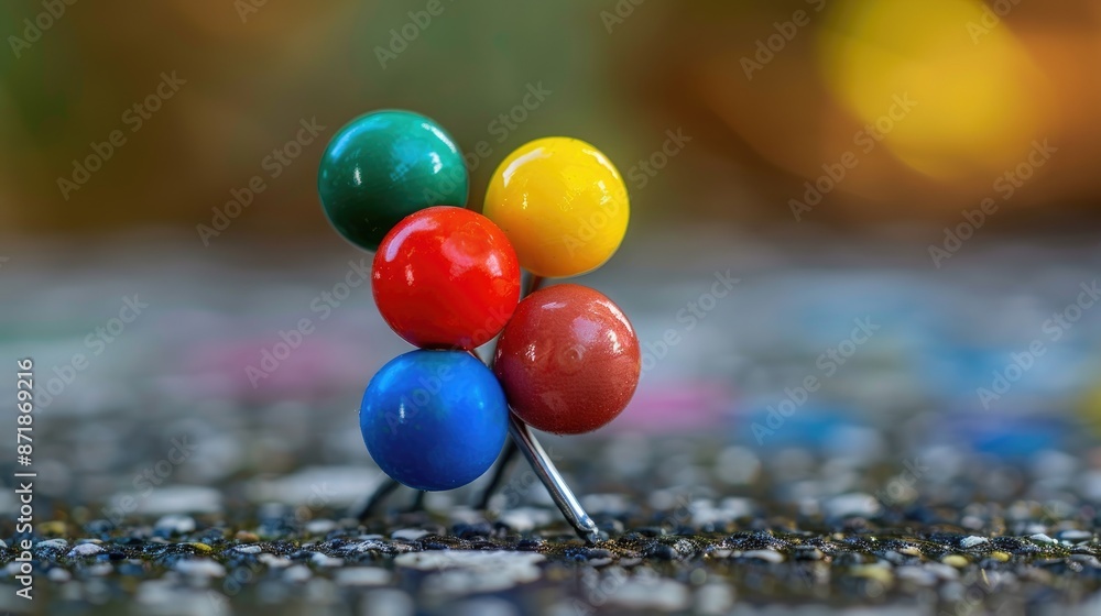 Vibrant pushpin for learning Vibrant pushpin for learning