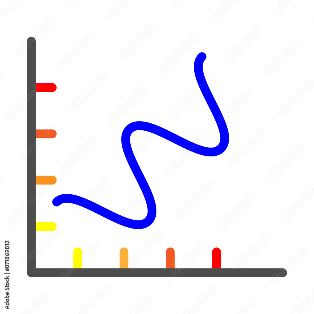 Obraz premium Wave Chart Vector Flat Icon Design