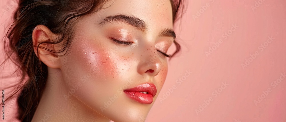 Portrait of beauty woman with perfect healthy glow skin facial Portrait of beauty woman with perfect healthy glow skin facial
