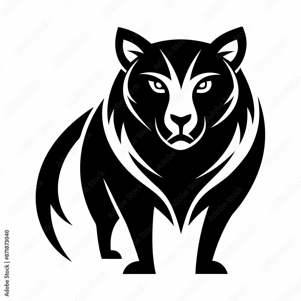 Animal logo icon black shape white background Animal logo icon black shape white background