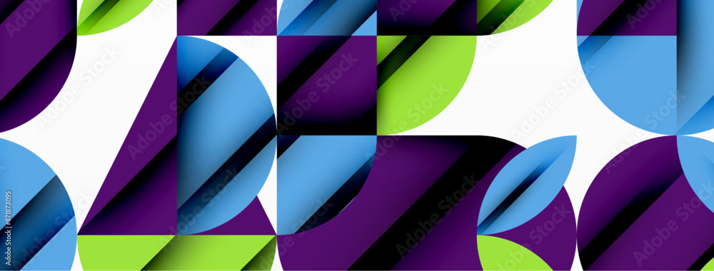 Circle, square and flower petal geometric background. Round shapes composition for wallpaper, banner, background or landing Circle, square and flower petal geometric background. Round shapes composition for wallpaper, banner, background or landing